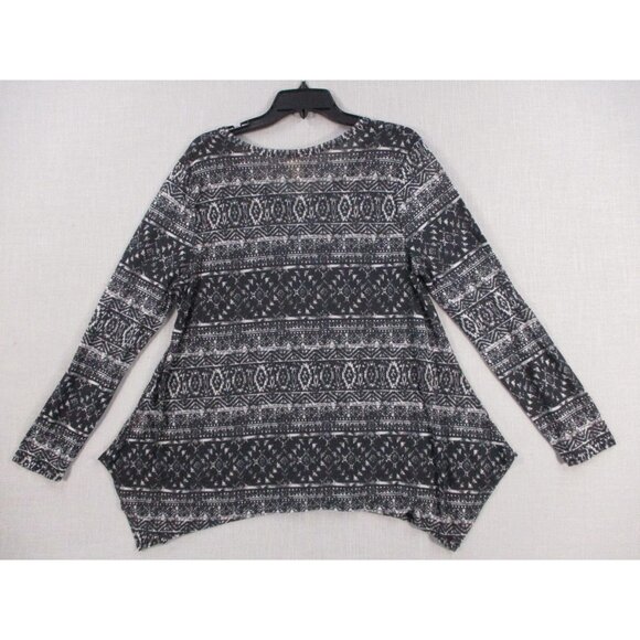 Faded Glory XL Black & White Long Sleeve Tunic Top - Picture 6 of 7